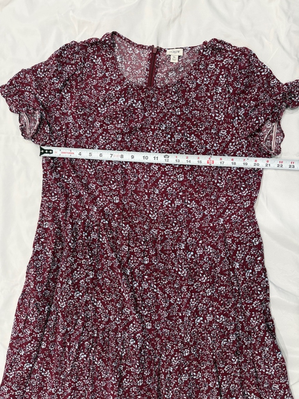 J Crew Factory Burgundy Midi Dress with Tiers—XL - Picture 13 of 14